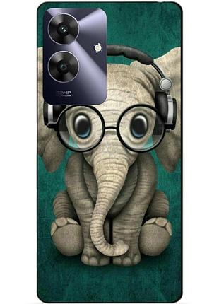Чехол силиконовый бампер для realme note 60x с рисунком слоник