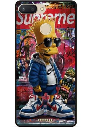 Чехол силиконовый бампер для xiaomi redmi 6 с рисунком барт симпсон marvel simpsons