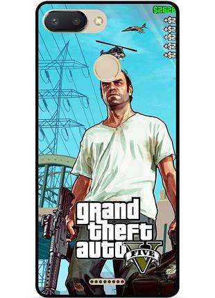 Силіконовий бампер чохол для xiaomi redmi 6 з малюнком gta гта