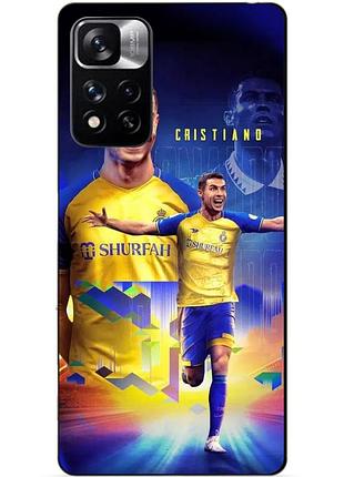 Силиконовый бампер чехол для xiaomi redmi note 11 pro plus 5g с рисунком роналдо аль наср ronaldo