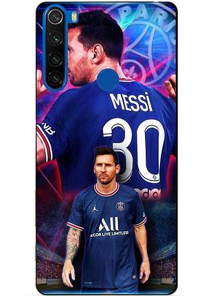 Силиконовый бампер чехол для xiaomi redmi note 8 с рисунком месси псж messi