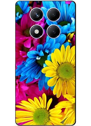 Чехол силиконовый бампер для xiaomi redmi note 14 pro с рисунком хризантемы цветы
