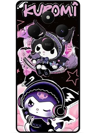 Силиконовый чехол бампер для xiaomi redmi 14c с картинкой kuromi куроми