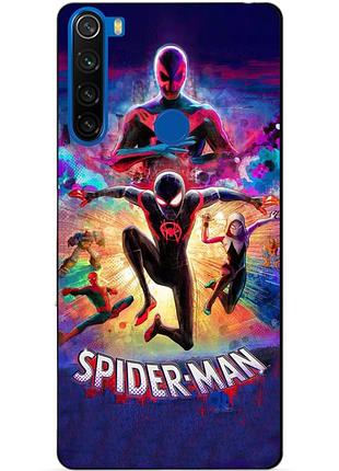 Силиконовый бампер чехол для xiaomi redmi note 8 spider man человек паук майлз моралес