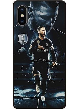 Силиконовый чехол бампер для iphone x 10 с рисунком sergio ramos серхио рамос