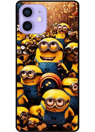 Силіконовий чохол бампер для iphone 12 з малюнком міньйони minion