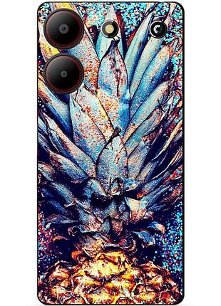 Силіконовий чохол бампер для zte blade a54 з малюнком ананас