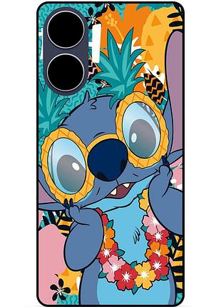 Силиконовый бампер чехол для oppo a98 с рисунком стич stitch