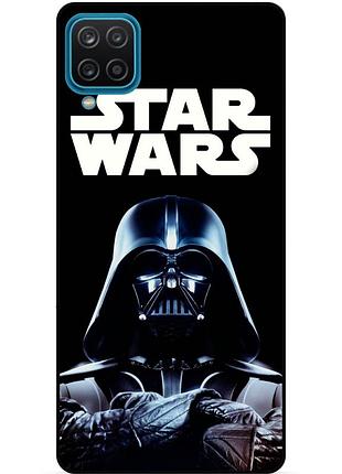 Силиконовый бампер чехол для samsung m12 с рисунком star wars звездные войны дарт вейдер