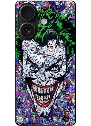 Чехол силиконовый бампер для iphone 16 plus с рисунком джокер joker