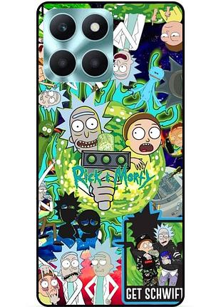 Чехол силиконовый бампер для huawei honor x6a с рисунком rick and morty рик и морти
