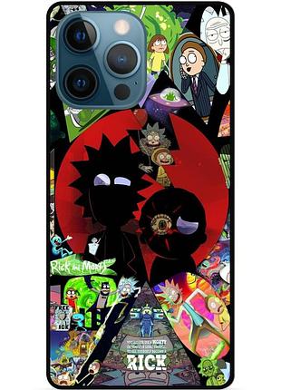 Силіконовий чохол бампер для iphone 16 pro max з малюнком rick and morty рік і морті