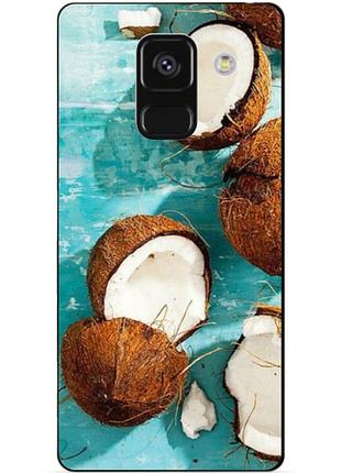 Силіконовий чохол бампер для samsung a8 plus з малюнком кокоси