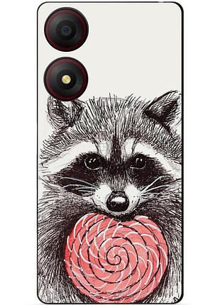 Силіконовий чохол бампер для zte blade a34 з малюнком єнот