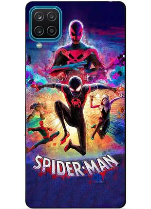 Силиконовый бампер чехол для samsung m12 spider man человек паук майлз моралес