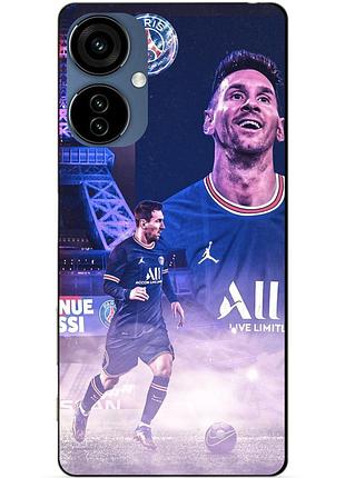 Силиконовый чехол бампер для oppo a3x с рисунком messi psg месси