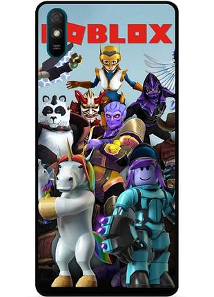 Силиконовый чехол бампер для xiaomi redmi 7a с рисунком роблокс roblox