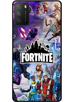 Силиконовый чехол бампер для xiaomi poco m3 игра fortnite фортнайт