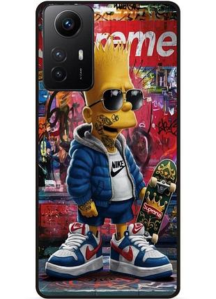 Чехол силиконовый бампер для xiaomi redmi note 12s с рисунком барт симпсон marvel simpsons