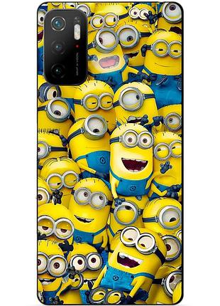 Силіконовий чохол бампер для xiaomi poco m3 pro з малюнком міньйони minion