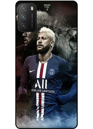 Силиконовый бампер чехол для xiaomi poco m3 с рисунком neymar неймар
