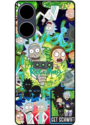 Силіконовий чохол бампер для oppo a17k з малюнком rick and morty рік і морті