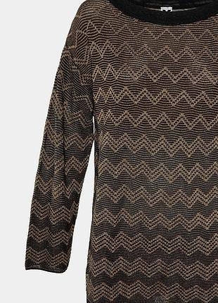 Джемпер металік в принт зіг-заг кофтинка missoni оригинал туника с металической ниткой