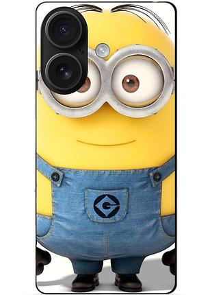 Чехол силиконовый бампер для iphone 16 plus с рисунком миньон стюарт minion