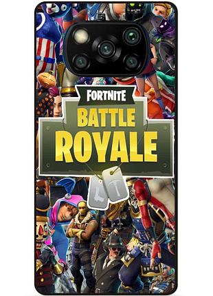 Силиконовый бампер чехол для xiaomi poco x3 игра fortnite фортнайт