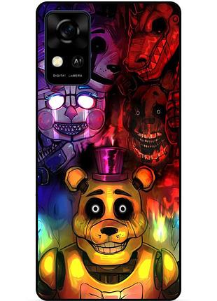 Чехол силиконовый бампер для zte blade a31 с рисунком фредди freddy аниматроники