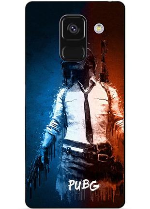 Чехол силиконовый бампер для samsung a8 plus с рисунком puвg пабг