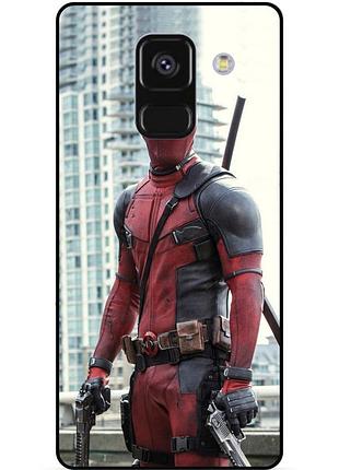 Чехол силиконовый бампер для samsung a8 plus с рисунком deadpool дэдпул