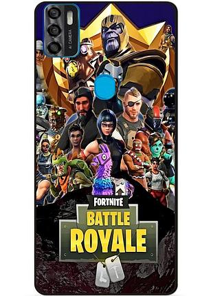 Силіконовий чохол бампер для zte blade a7s з малюнком фортнайт fortnite