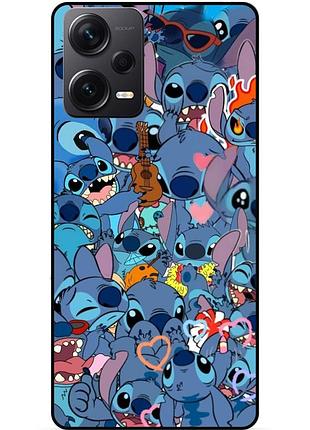 Силиконовый бампер чехол для xiaomi redmi note 12 pro plus с картинкой стич stitch