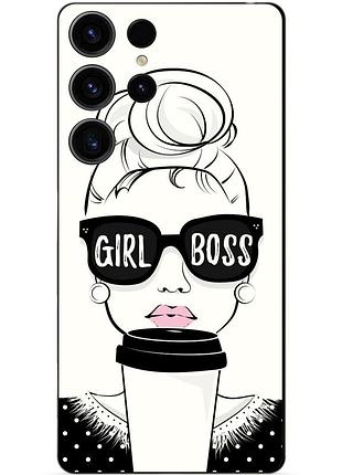 Чехол силиконовый бампер для samsung s23 ultra с рисунком girl boss