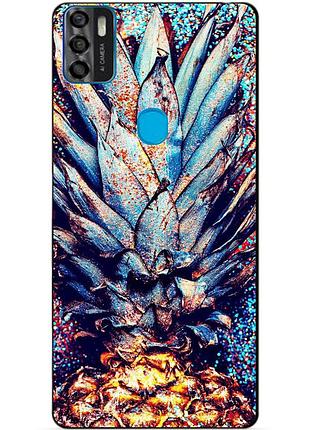 Чехол силиконовый бампер для zte blade a7s с рисунком ананас