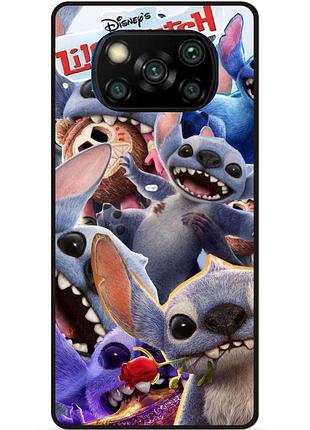 Силиконовый чехол бампер для xiaomi poco x3 с картинкой stitch стич