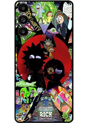 Силіконовий чохол бампер для samsung a56 з малюнком rick and morty рік і морті