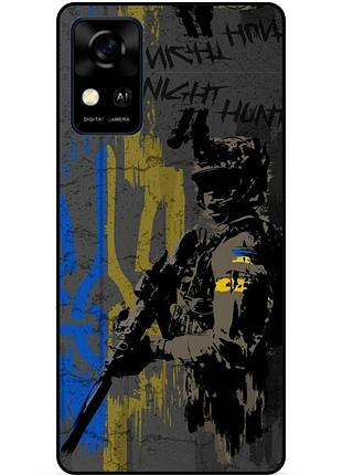 Силіконовий чохол бампер для zte blade a31 з малюнком зсу україна night hunter