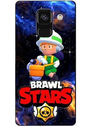 Чехол силиконовый бампер для samsung a8 plus с героем космический бравл джеки
