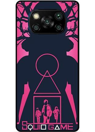 Силиконовый чехол бампер для xiaomi poco x3 игра в кальмара squid game