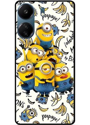 Силиконовый бампер чехол для xiaomi poco c65 с рисунком minion миньоны