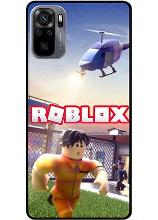 Силиконовый чехол бампер для xiaomi redmi note 10s с картинкой roblox роблокс