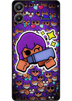 Силиконовый бампер чехол для samsung a05 стикеры бравл шелли brawl