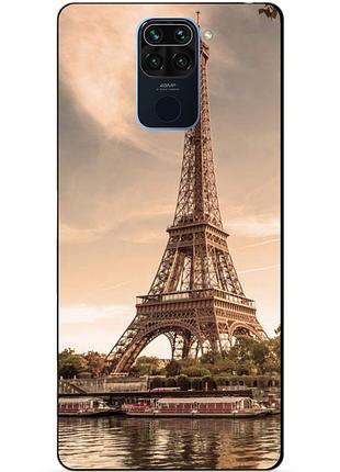 Чехол силиконовый бампер для xiaomi redmi note 9 с рисунком эйфелева башня франция париж