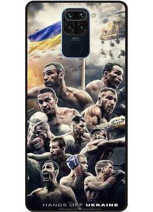 Чехол силиконовый бампер для xiaomi redmi note 9 с рисунком бокс украина кличко усик