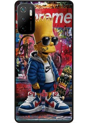 Чехол силиконовый бампер для xiaomi poco m3 pro с рисунком барт симпсон marvel simpsons