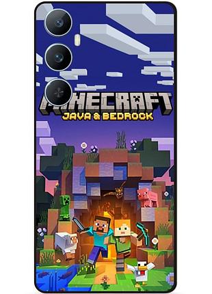 Чехол силиконовый бампер для realme c65 с картинкой майнкрафт minecraft