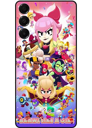 Силиконовый чехол бампер для samsung a15 с картинкой brawl like a girl бравл
