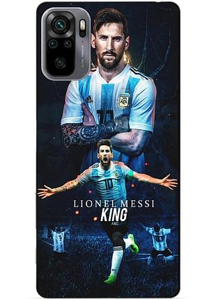 Силиконовый бампер чехол для xiaomi redmi note 10s с рисунком messi аргентина месси